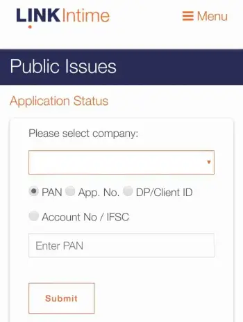 Tracxn IPO Allotment Status Page