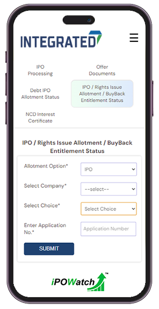 Integrated Registry IPO Allotment Status