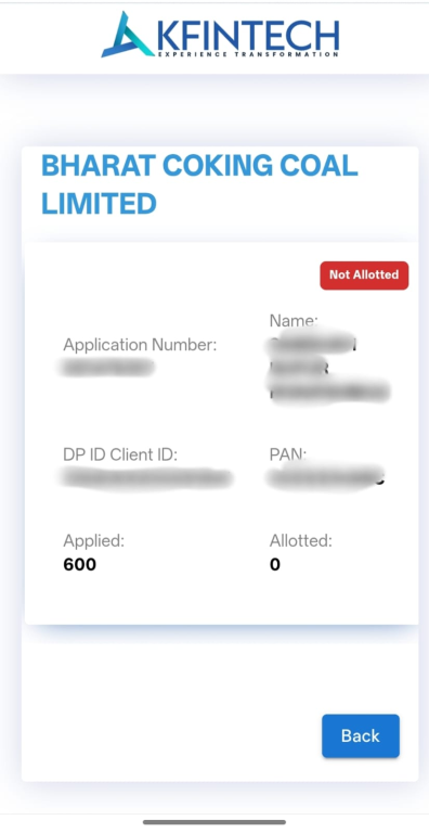 Kfintech IPO Allotment Status