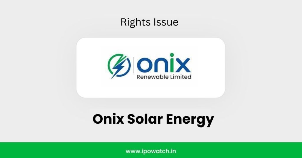 Onix Solar Rights Issue 2026