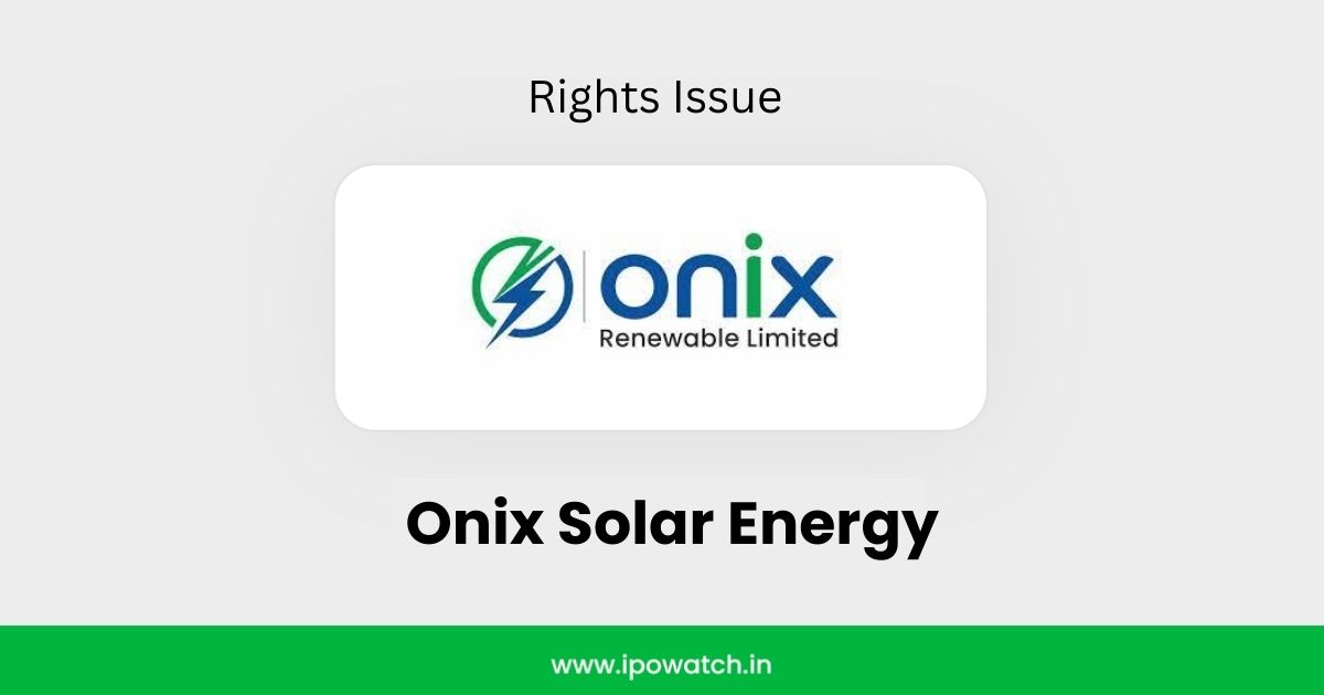 Onix Solar Rights Issue 2026