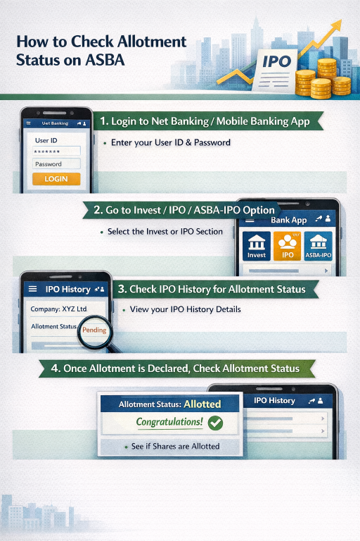 Check the allotment status on ASBA