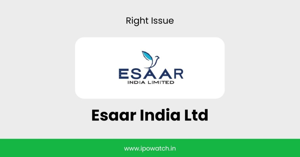 Esaar India Rights Issue August 2026