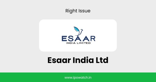 Esaar India Rights Issue August 2026