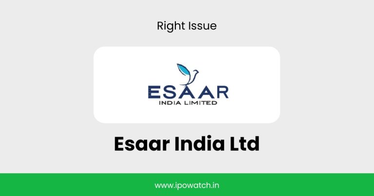 Esaar India Rights Issue August 2026
